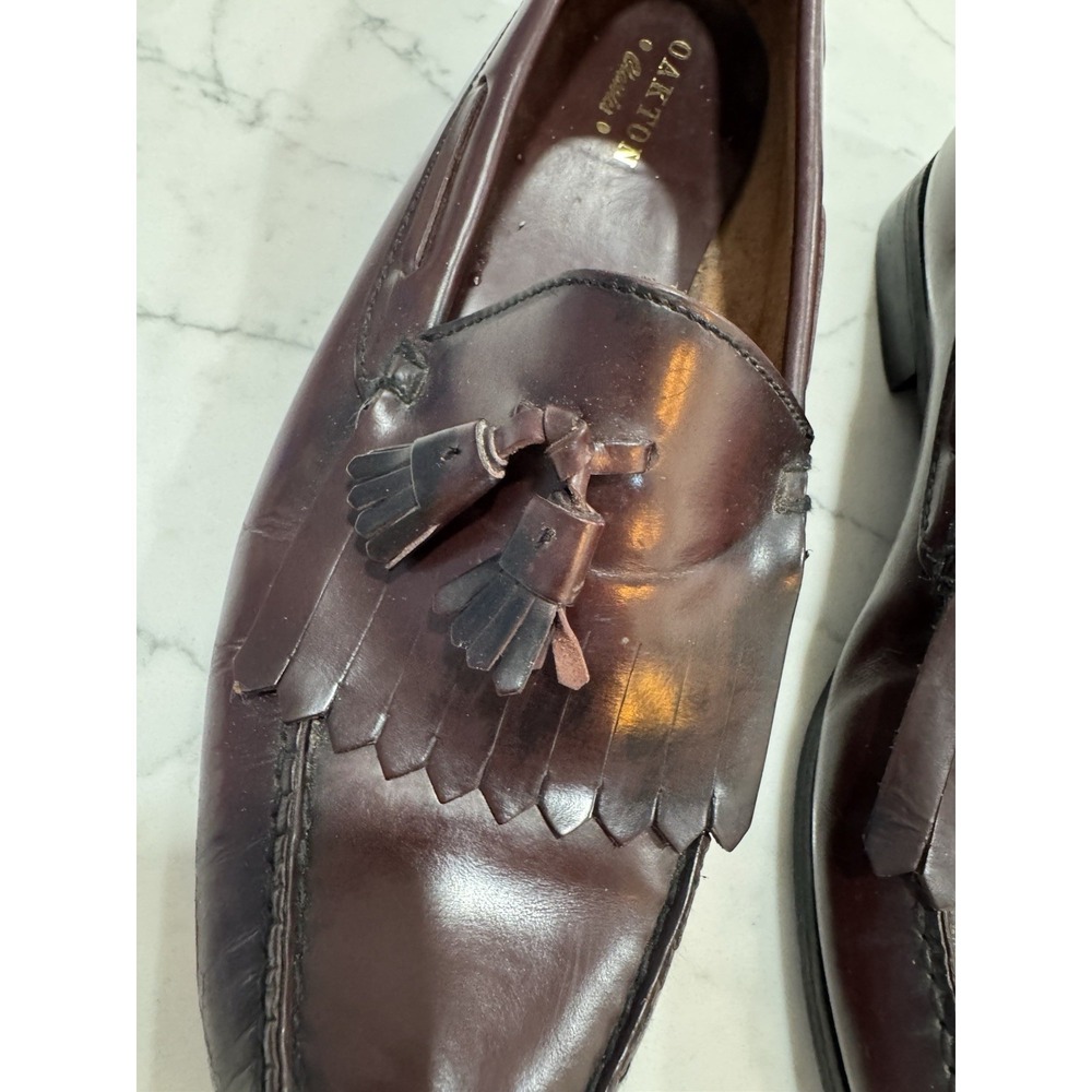 Men's Oakton Classic Tassel Loafers 13 D Deep Burgandy Brown Work Classic - Picture 2 of 8